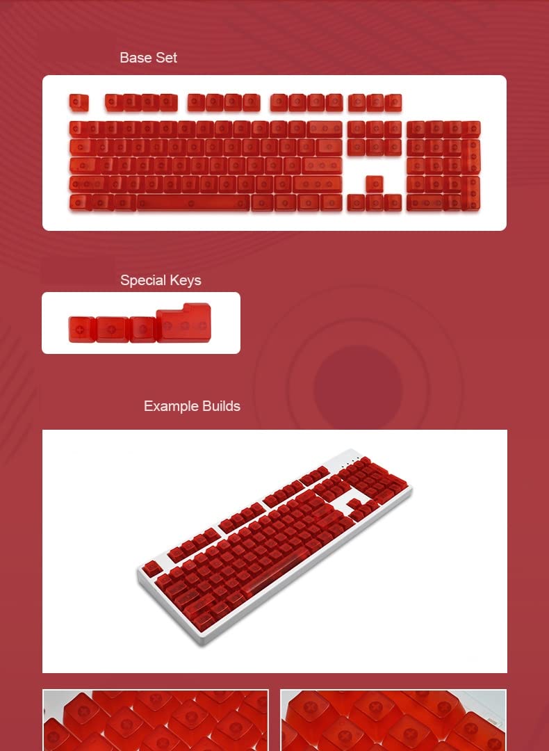 Amazon.co.jp: キーキャップ、104キーキャップセット、ABS透明