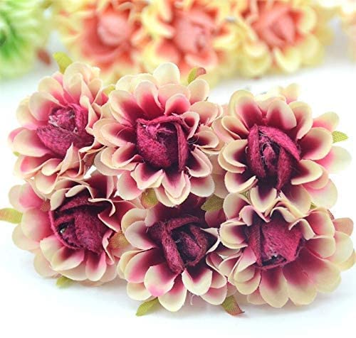 60 pcs/lot 4 cm Soie Rose Bouquet De Fleurs Artificielles pour La Décoration De Mariage Scrapbooking À La Main Couronnes Faux Fleur