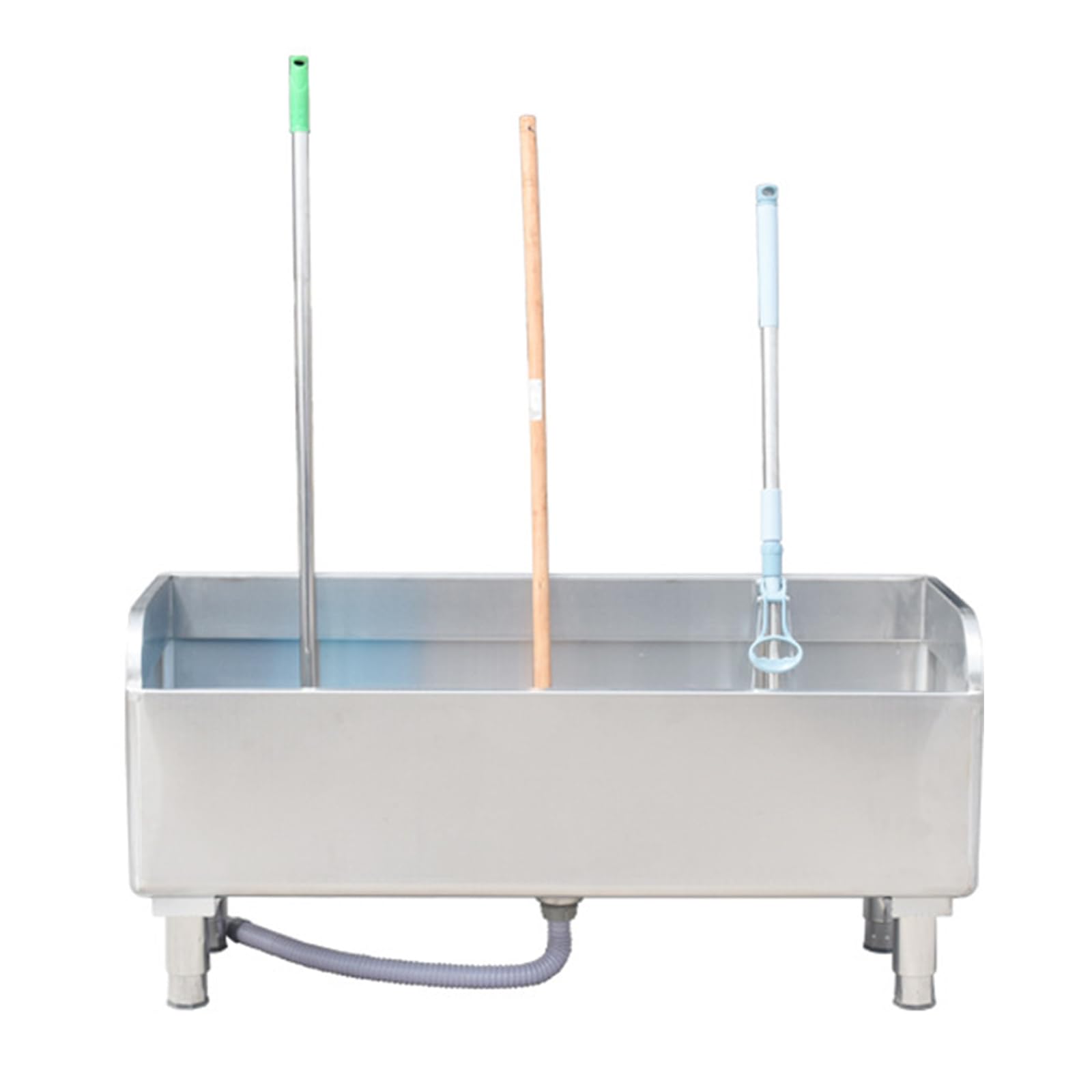 ASerZenith Mop Sink,Stainless Steel Mop Service Basin,Mop Service Basin,Commercial Floor Mop Sink With Deep Basin,Indoor Outdoor Floor-Standing Sink,Clog-Free Draining,120Cm/47.2In