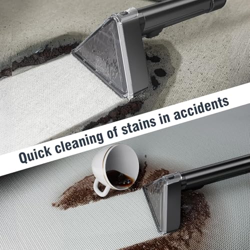 22Kpa 600W Polsterreiniger Gerät für Teppich Waschsauger für Polster & Auto Flecken Nasssauger Polsterreiniger Sofa Reinigungsgerät Polstersauger Couch Reiniger Gerät Teppichreiniger (Black)