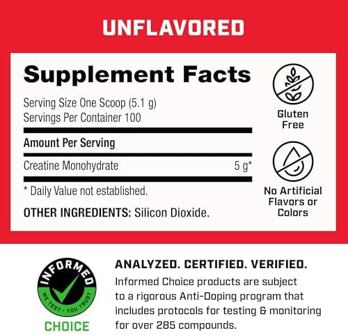 GNC Pro Performance Creatine Monohydrate Powder for Women & Men, 5g Creatine Per Serving, Muscle Building, Energy Production, Endurance, Performance, 100 Servings — 사진 3