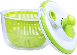 صفاية سلطة قابلة للالتواء - تصميم سريع خال من مادة البيسفينول ايه، تجفيف وتصريف الخس والخضروات - سعة كبيرة 4.5 لتر، امنة للاستخدام في غسالة الاطباق (اخضر)