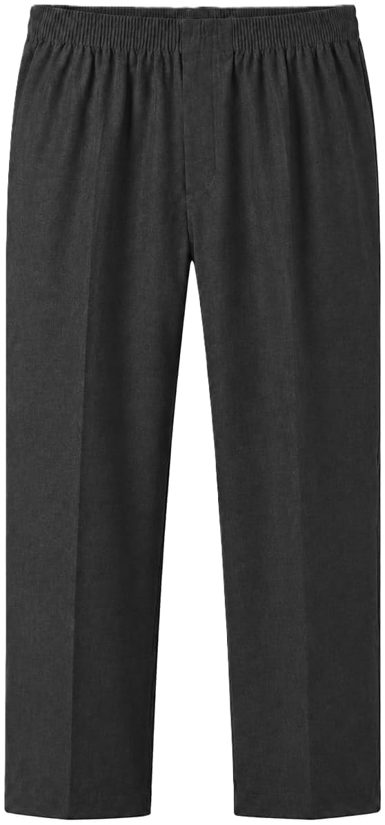 L S U Pantalones de ajuste resistente para niños, elástico completo, ajuste generoso, pantalones escolares de ajuste grande, pantalones elásticos completos, ver tabla de tallas