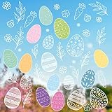 younikat Fensterbild Ostern Frühling 49 Teile I statisch haftend I wiederverwendbar I Fenster Deko Ostereier I you0032