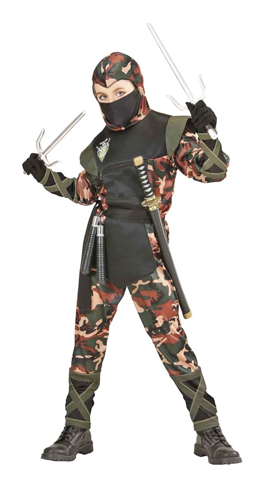 Children's Ninja Soldier Costume Medium 8-10 yrs (140cm) for Oriental Chinese Fancy Dress