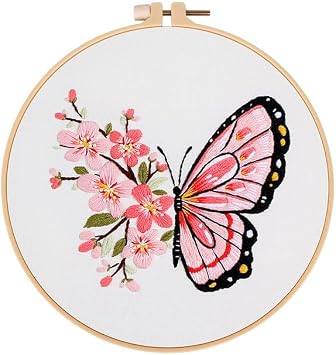 3Pcs 8 Inch Plastic Embroidery Hoops with Sewing Scissors, Seam Ripper,Needle Threader, Round Cross Stitch Hoops with Adjustable Screw, Lightweight & Durable Craft Hoops.