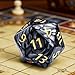 20 Sided DND Dice,D20 Giant Polyhedral Dice,55mm Titan Large Pearl Color D20 Dice,20 Sided Cube D&D Dice Set for Dungeons and Dragons, RPG, MTG Table Games(Black-Pearl Series)