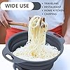 Black Silicone Collapsible Colanders - Kitchen Plastic Foldable Strainers for Pasta Small Camping Colander Bowl for Food