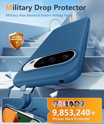 Image of FNTCASE for Google Pixel 10-Pro-XL Case: Pixel 9 Pro XL Shockproof Protective Lightweight Duty Cell Phone Cover Rugged with Non Slip Textured Back - Military Protection Bumper Tough, Blue