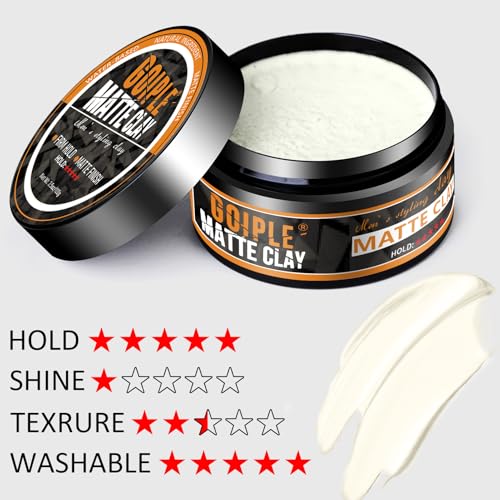image for Goiple Matte Clay Firm Hold Hair Clay for Men Water Based & Hair Styli
