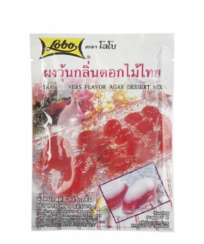 Lobo ,Agar Powder Dessert Mix Thai Flowers Flavor - 4 Ounces (Pack of 3)
