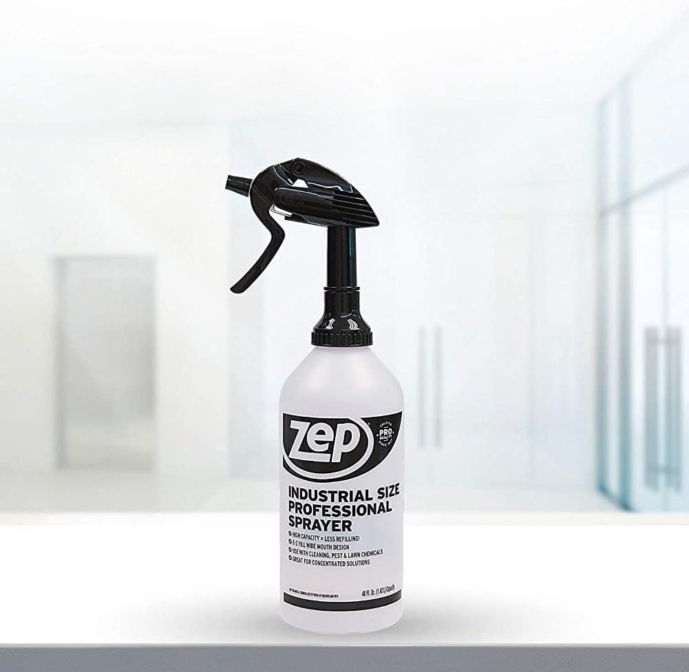 Zep Industrial Sprayer Bottle - 48 Ounces (Case of 8) C32810 - Up to 30 Foot Spray, Adjustable Nozzle