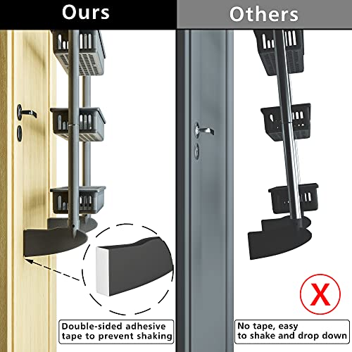 Keren Over The Door Pantry Organizer - 6-Tier Home Organization Steel & Resin Construction With Sturdy Hooks Hanging, Cans, Spice, Storage, Closet, Black, 18.5X59.5 #TOP2