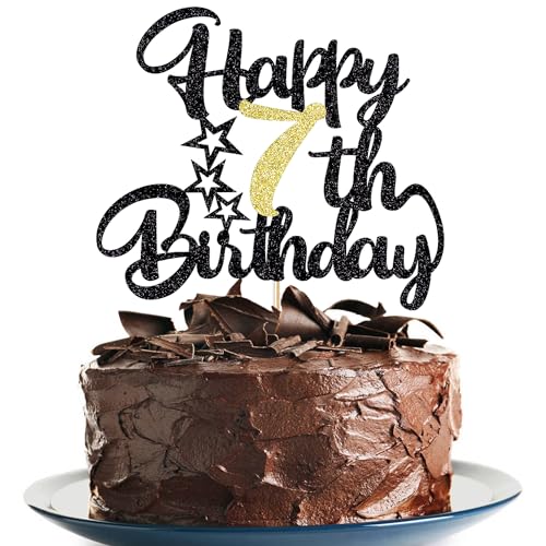 Image of 7th Happy birthday cake topper happy birthday cake decoration 7th birthday party decoration gift plugin (7)
