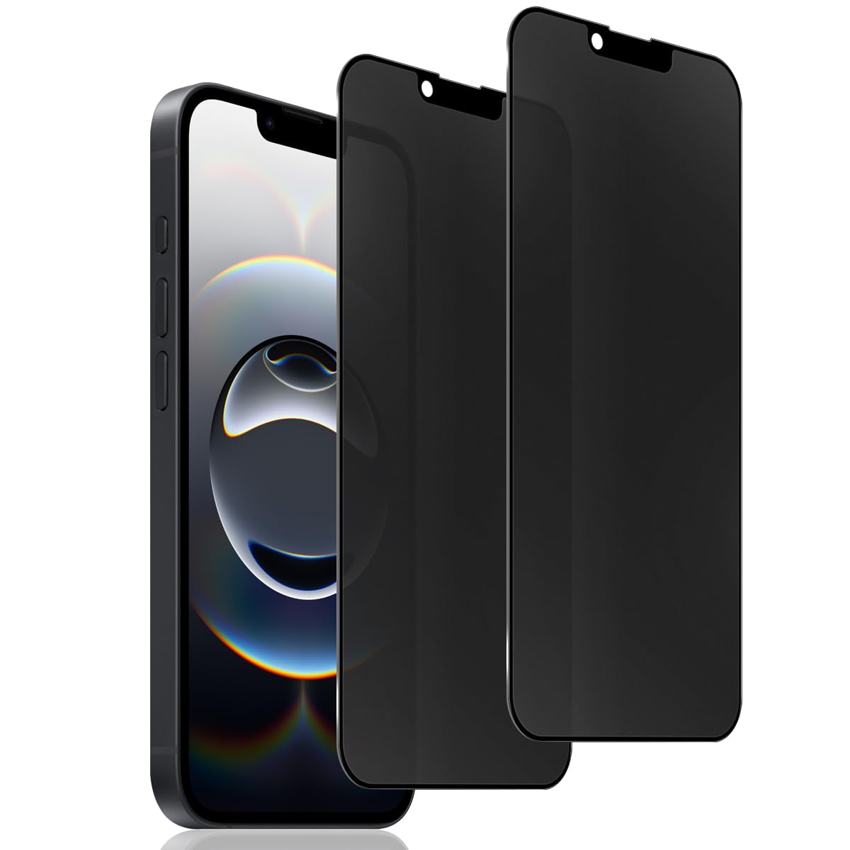 Protector de Pantalla Mate de Privacidad para iPhone 16e/13/13 Pro/14 6,1 Zoll, [Compatible Huellas Dactilares ID] 2 Piezas Antiespia Cristal Vidrio Templado Mate, Antihuellas, Antireflejo