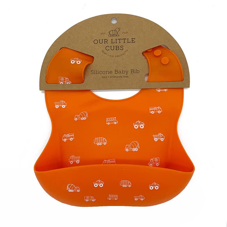 Image of Our Little Cubs Silicone Baby Bibs Adjustable Fit Baby Bib Waterproof Bibs Baby Eating Supplies Feeding Supplies