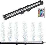 GOESWELL aquarium led beleuchtung,Aquarium Lampe für Pflanze,Aquarium Bubble Light,Unterwasser RGB Lampe mit 24 Key Fernbedienung,LED-Beleuchtung für Aquarien für Pflanzenwachstum (30cm)