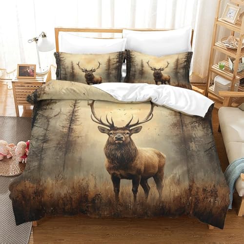 Parure de lit cerf en microfibre douce et résistante imprimé 3D haute définition