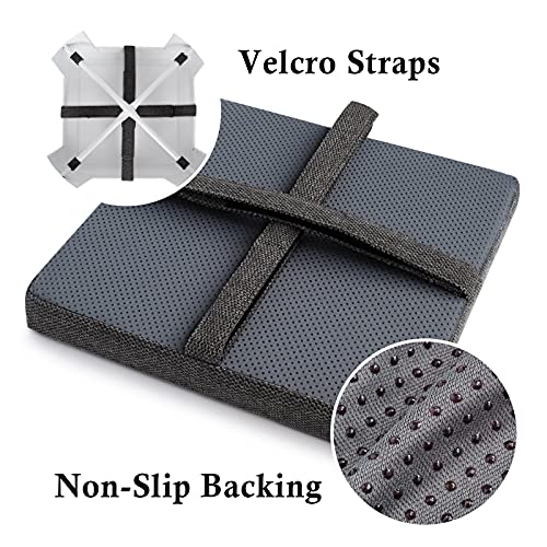Tromlycs Bar Stool Seat Cushion Square With 4 Velcro Straps Slip Resistant Textured Fabric Indoor Outdoor Small Metal 12X12 Inches Chair Cushion Stool Cover - Black Gray (1 Pack) #TOP3
