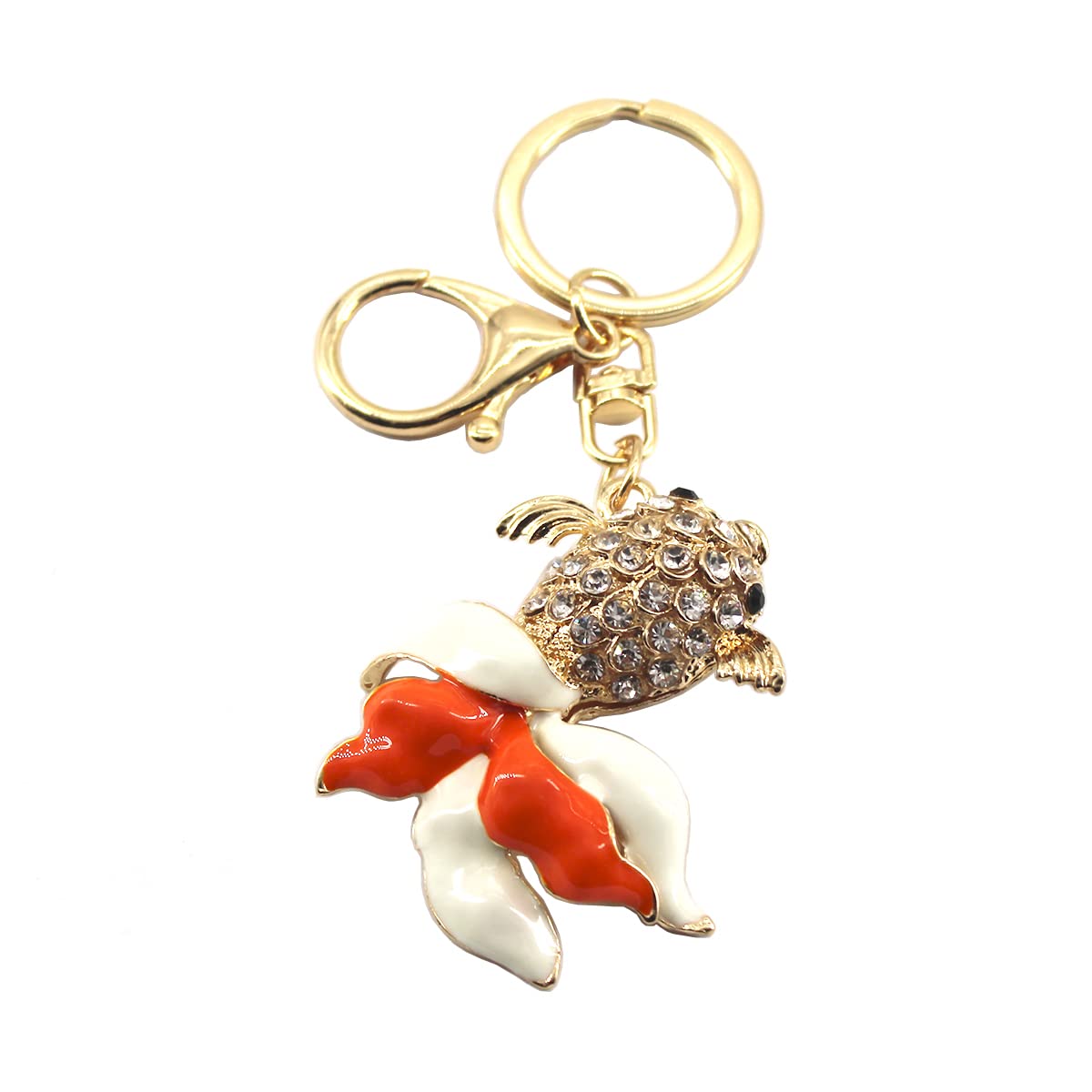 Medifier Stylish Cute Key Chains Keychain for Car Keys for Women Girls Charms Sparkling Keychains Keys Ring with Rhinestone Pendant for Handbag Purse Animal Goldfish Shape