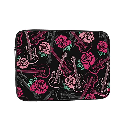 ギターとローズ ノートパソコンケース 12 inch インチ ラップトップスリーブ PCケース スリーブケース インナーケース 耐衝撃 耐水性 通勤 通学 かわいい 保護ケース/ノートブック/タブレット