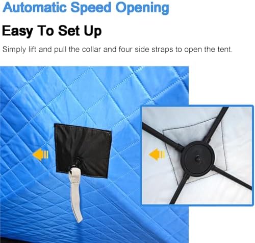 Portable Insulated Ice Fishing Tent - Pop-Up Hub Shelter with Thermal Protection & Carry Bag, Perfect for Winter Fishing Adventures