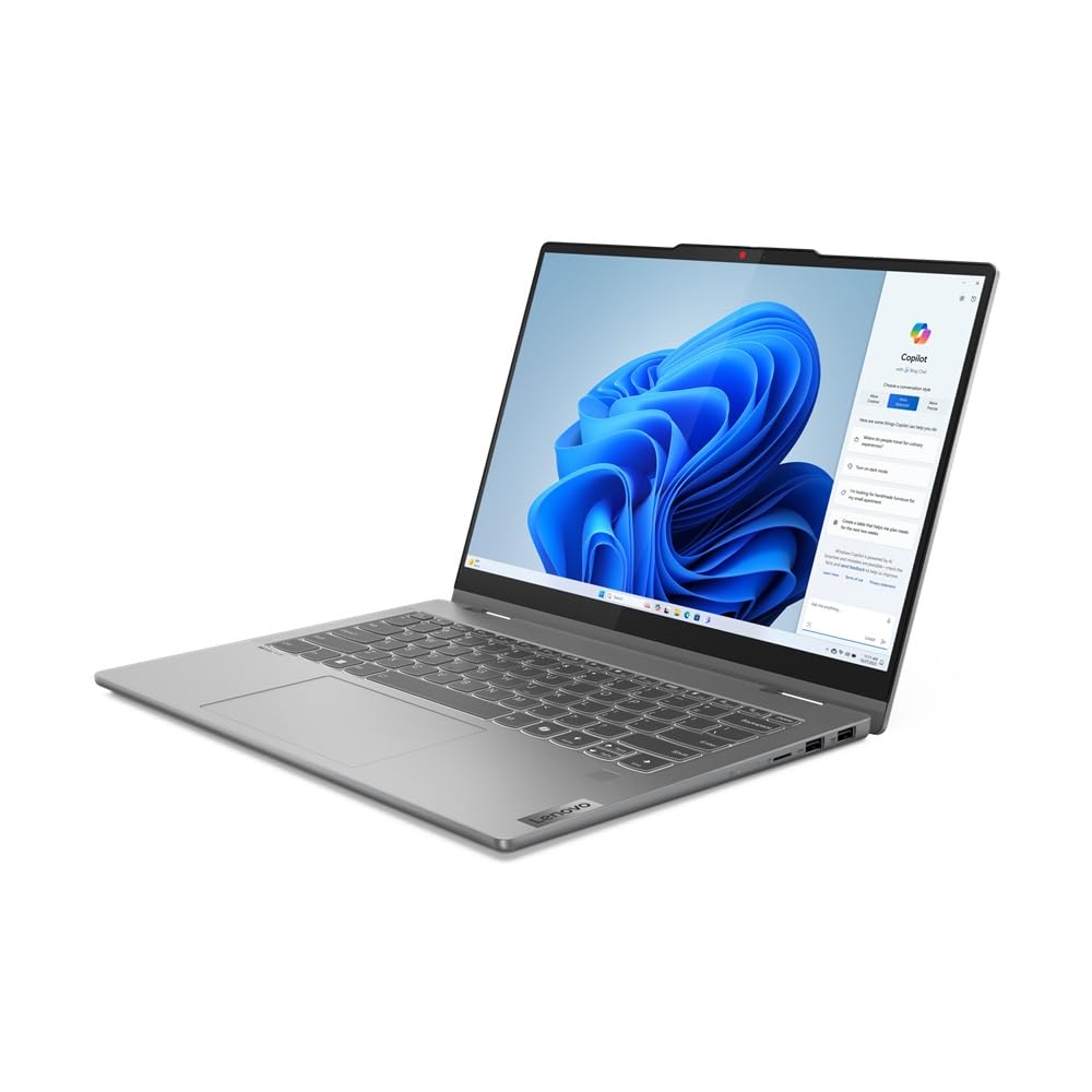 Lenovo Ideapad 5 2-in-1 16AHP9 Gen 9 16" Notebook, AMD Ryzen 7 8845HS, 16GB RAM, 1TB SSD, Radeon 780M Grafik, 2K 2048x1280 Touchscreen, Windows 11 Home, Grau, Tastatur QWERTZ Deutsch