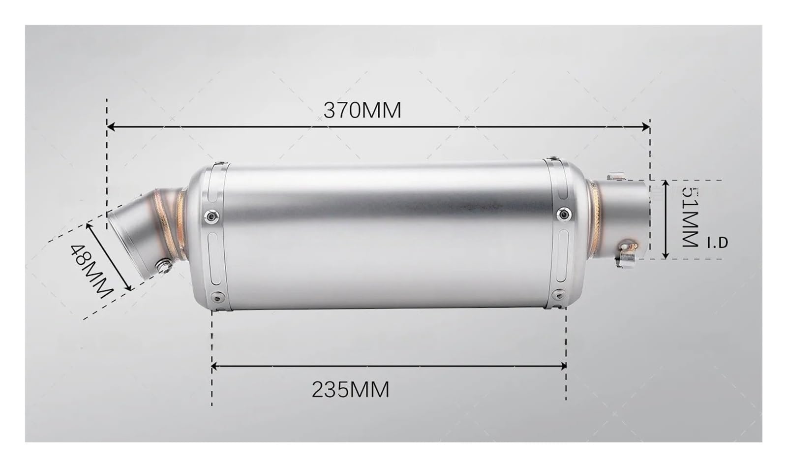 motocyklowy wydech Akcesoria Motocyklowe Modyfikacja Rury Wydechowej Pasująca Do Uniwersalnych Dojazdów Do Pracy Pasuje Do Ninja 250 400 Ze Stali Nierdzewnej(Short stainless steel-310MM)