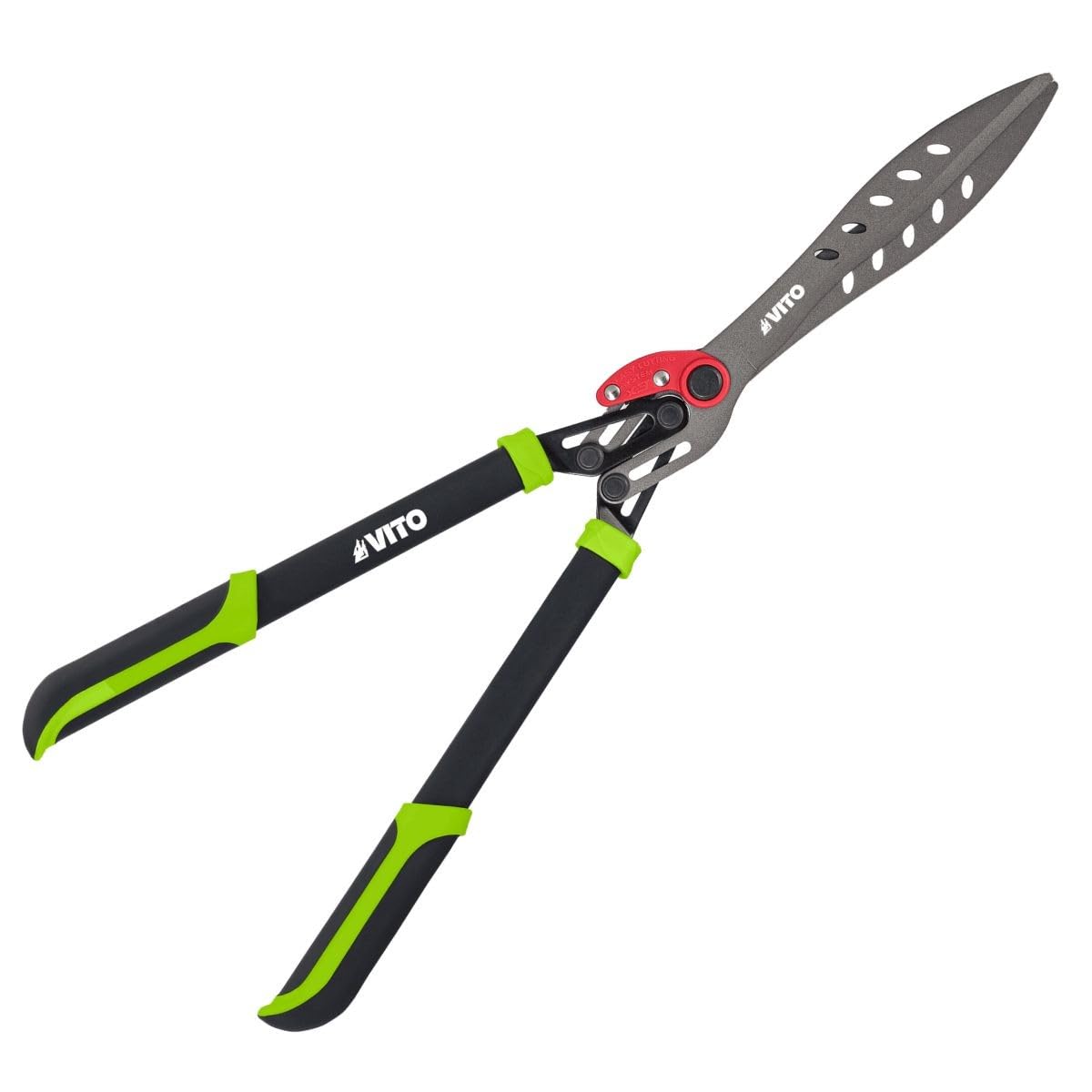 VITO – Tijeras de seto con palanca desmultiplicadora – Cuchillas de acero al carbono de alta precisión de 275 mm – Mango ergonómico antideslizante – Tamaño de setos y arbustos sin esfuerzo