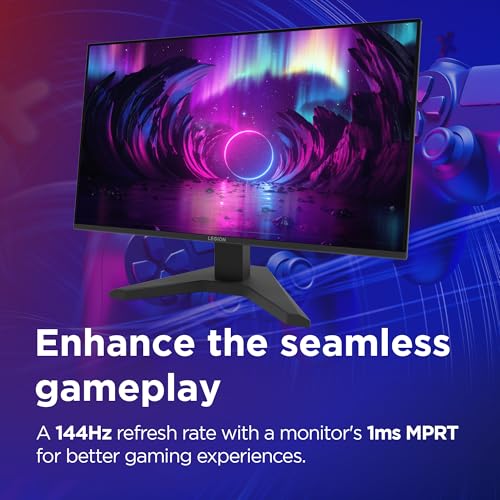 Lenovo Legion R27s Gaming Monitor 27" FHD (1920 x 1080) IPS, 1 ms MPRT, 144 Hz, Ports 1x HDMI 2.1 + DisplayPort 1.2, DisplayPort Cable included, Stand Tilt - Raven Black - Image 4