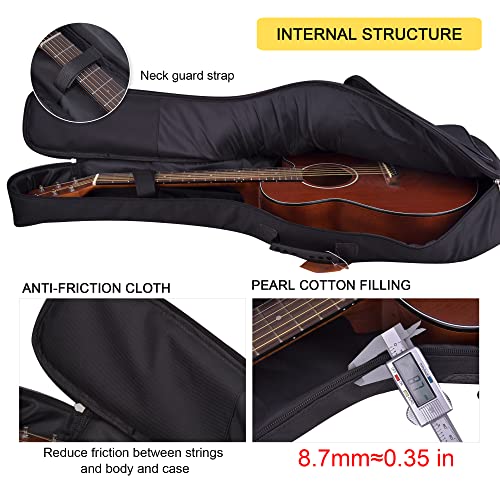 Image of 36 Inch Acoustic Guitar Gig Bag Waterproof Dual Adjustable Shoulder Strap 0.35 inch Padding Backpack with Accessories -For 36 inch Acoustic Classic Guitar