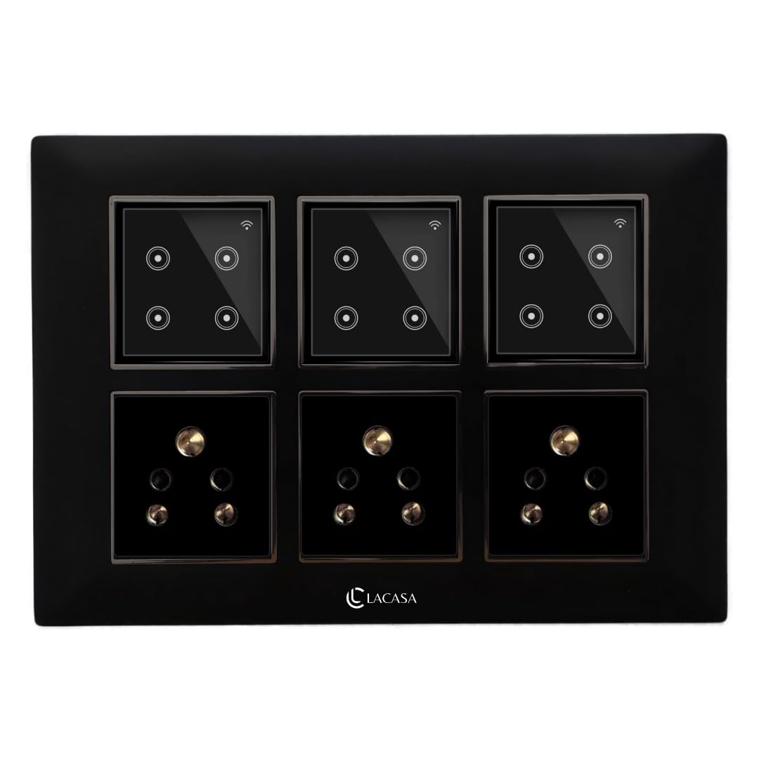 LACASA - 12 Module Smart Switch Plate/Board - Compatible with Google Assistant/Alexa - 343S-image-35