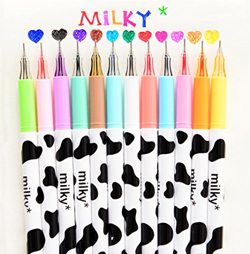 Set de 12 bolígrafos gel coloridos JEWUNO