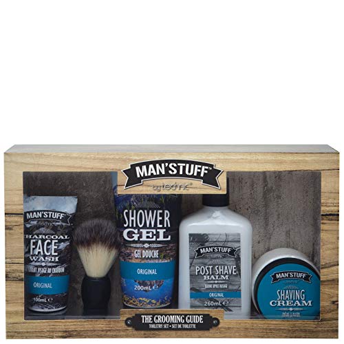 Man'Stuff 999714 The Grooming Guide Gift Set, Multi Colored