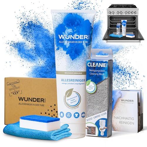 WunderRein- Backofenreiniger und Grillreiniger Set - Kraftvoller Reiniger für Backöfen und Grills, Entfernt Eingebranntes Essen und Fett, Einfach in der Anwendung und Dermatologisch Getestet
