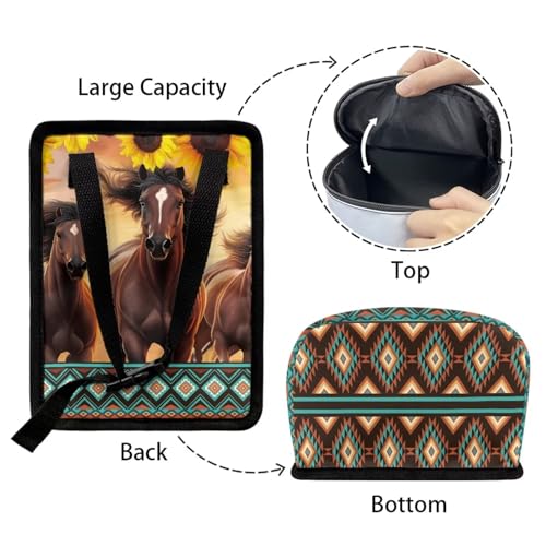 Image of Brown Horse Car Trash Can with Lid,Hanging Leak Proof Garbage Bin for Back Seat,Universal Fit Most Vehicle Truck Interior Accessory