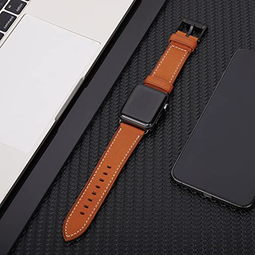 Image of HUAFIY Compatible for Apple Watch Bands 42mm 44mm45mm46mm 49mm 38mm 40mm41mm, Genuine Leather Band Strap for iWatch Series 11 /10 /9 /8,7,6,5,4,3,2,1, Ultra3 2 1