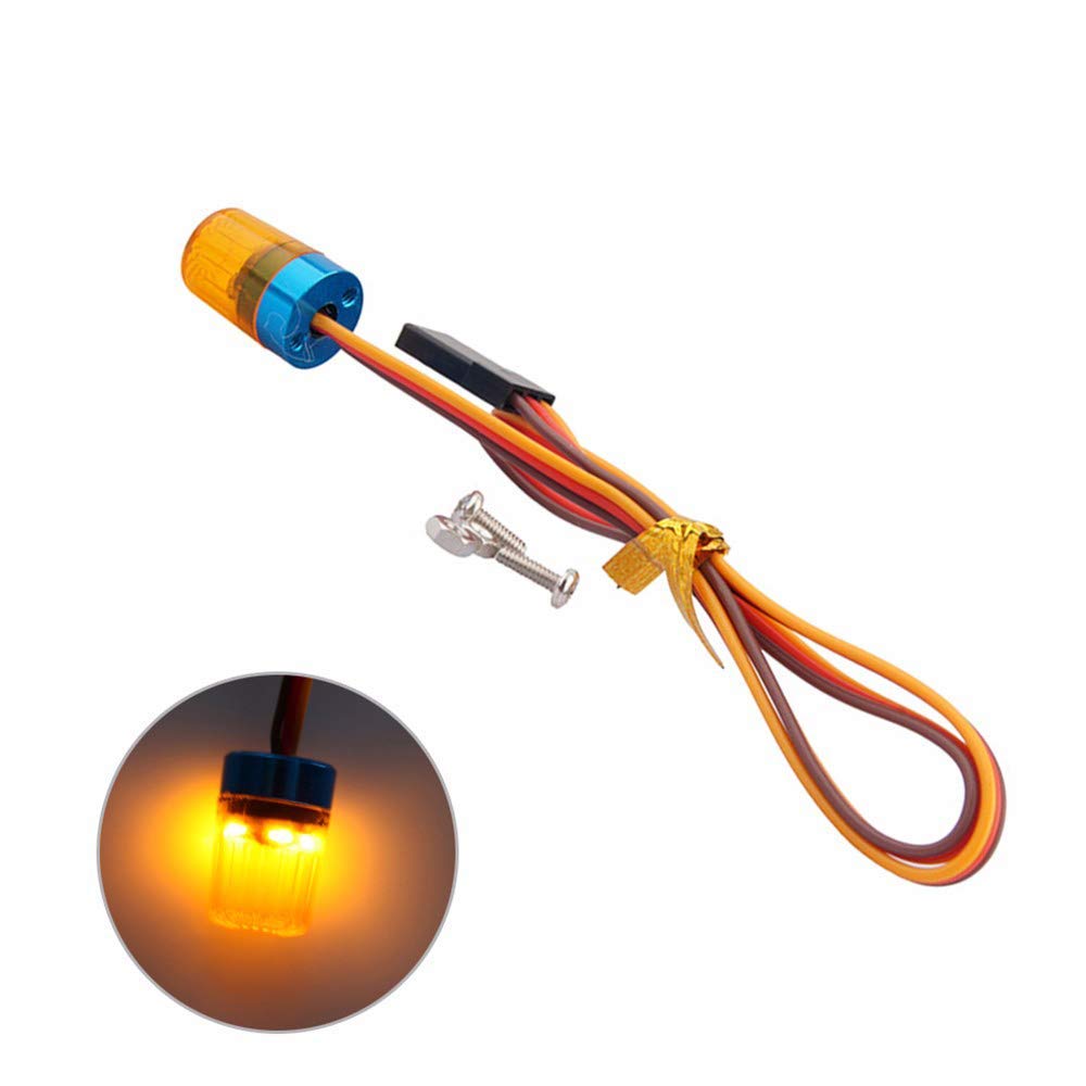 INJORA Lot de 4 lampes frontales LED RC pour voiture RC Accessoires pour voiture Tamiya Tracteur RC Pelleteuse camion d'ingénierie Jaune