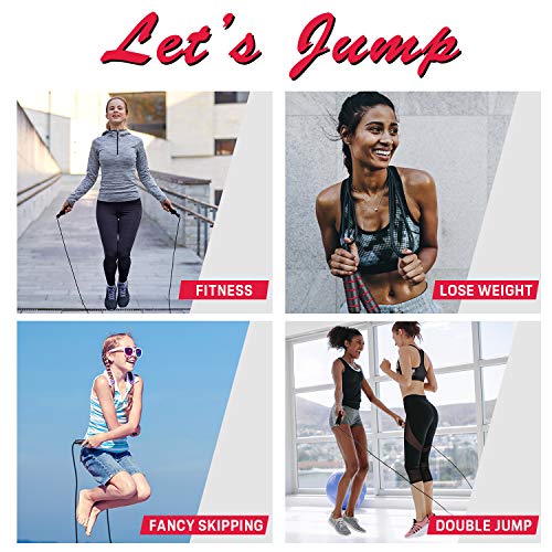 Renoj Jump Rope, Jump Ropes for Fitness, Jump Rope Workout for Exercise (Red) - Thumbnail 6