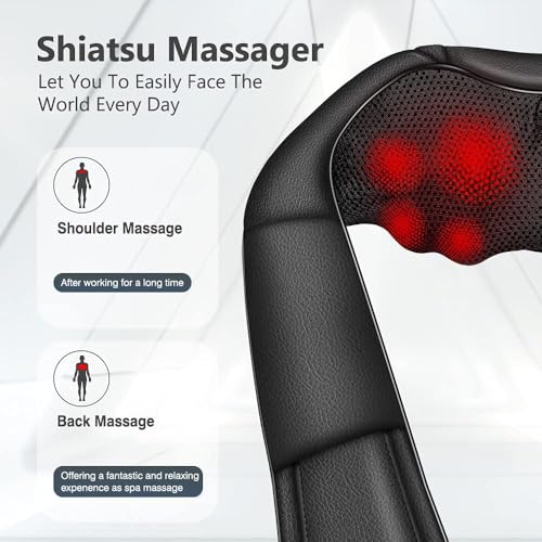 Shiatsu Neck Massager with Heat for Men and Women