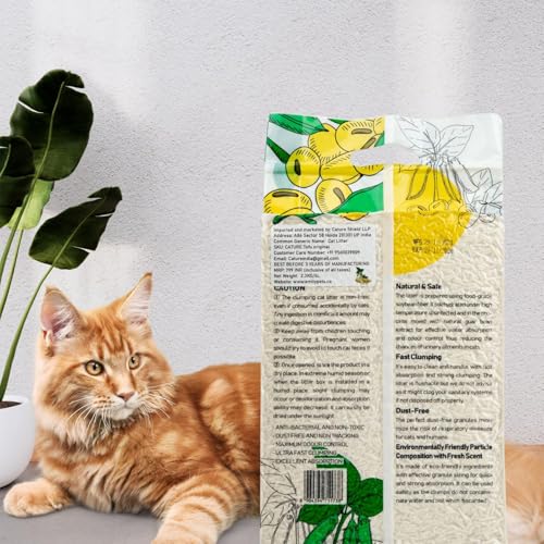 Image of Cature Care by Nature Tofu Cat Litter Natural Flushable Clumping Litter Plant Based Biodegradable Ultra Odour Control 99% Dust Free Low Tracking Cat Litter (Original, 6L, PACK6)
