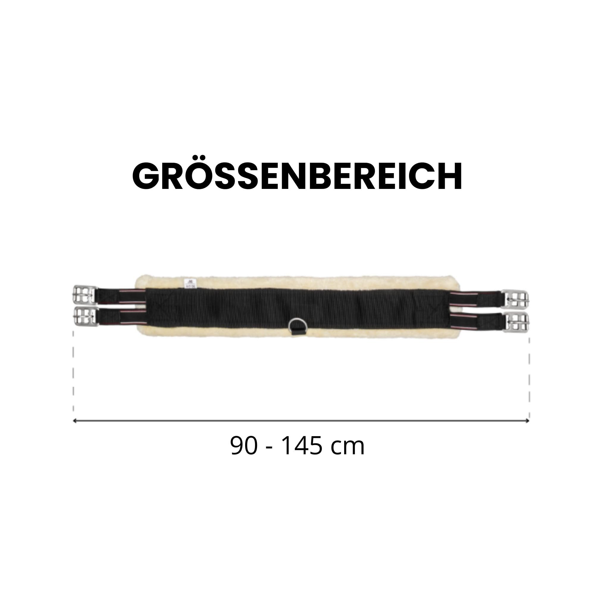 FurArtificial Sangle de selle avec fourrure synthétique pour cheval 90cm Noir/Miel