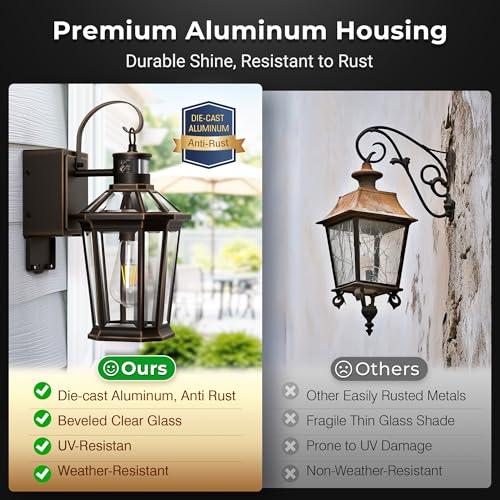 Image of Gleamz Motion Sensor Outdoor Wall Light with GFCI Outlet, Oil-Rubbed Bronze