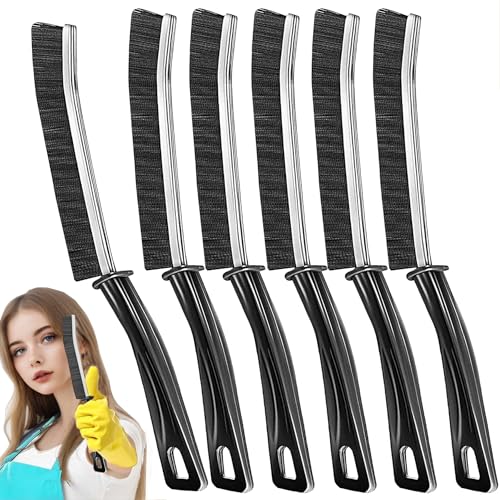Image of 6Pcs Hard-bristled Crevice Cleaning Brush, Multifunctional Thin Gap Scrub Brush, Bathroom Cleaner Tools for Household Use, Kitchen, Window, Toilet, Grout, Faucets, Car