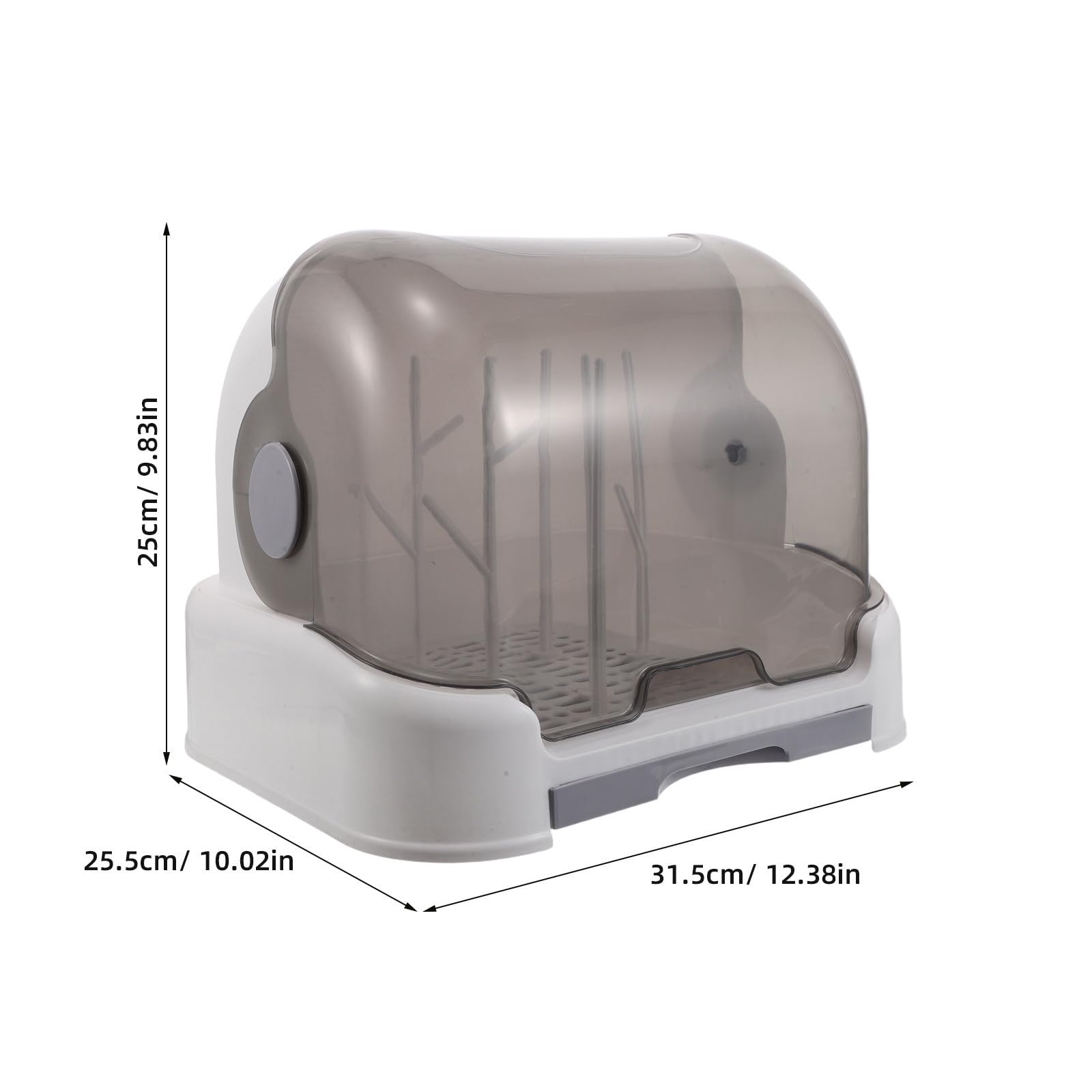 TOYANDONA Estante para Secar Biberones con Tapa Antipolvo, Organizador de Plástico para Utensilios de Comida de Ñiño, Fácil Limpieza y Almacenamiento Seguro en Encimera