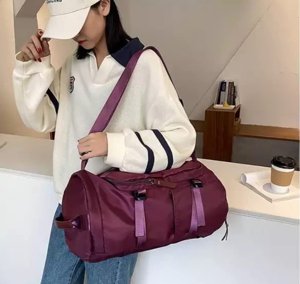 Image of polyester 25 cms Duffle Bag(Sports Travel Duffel Bags Purple)