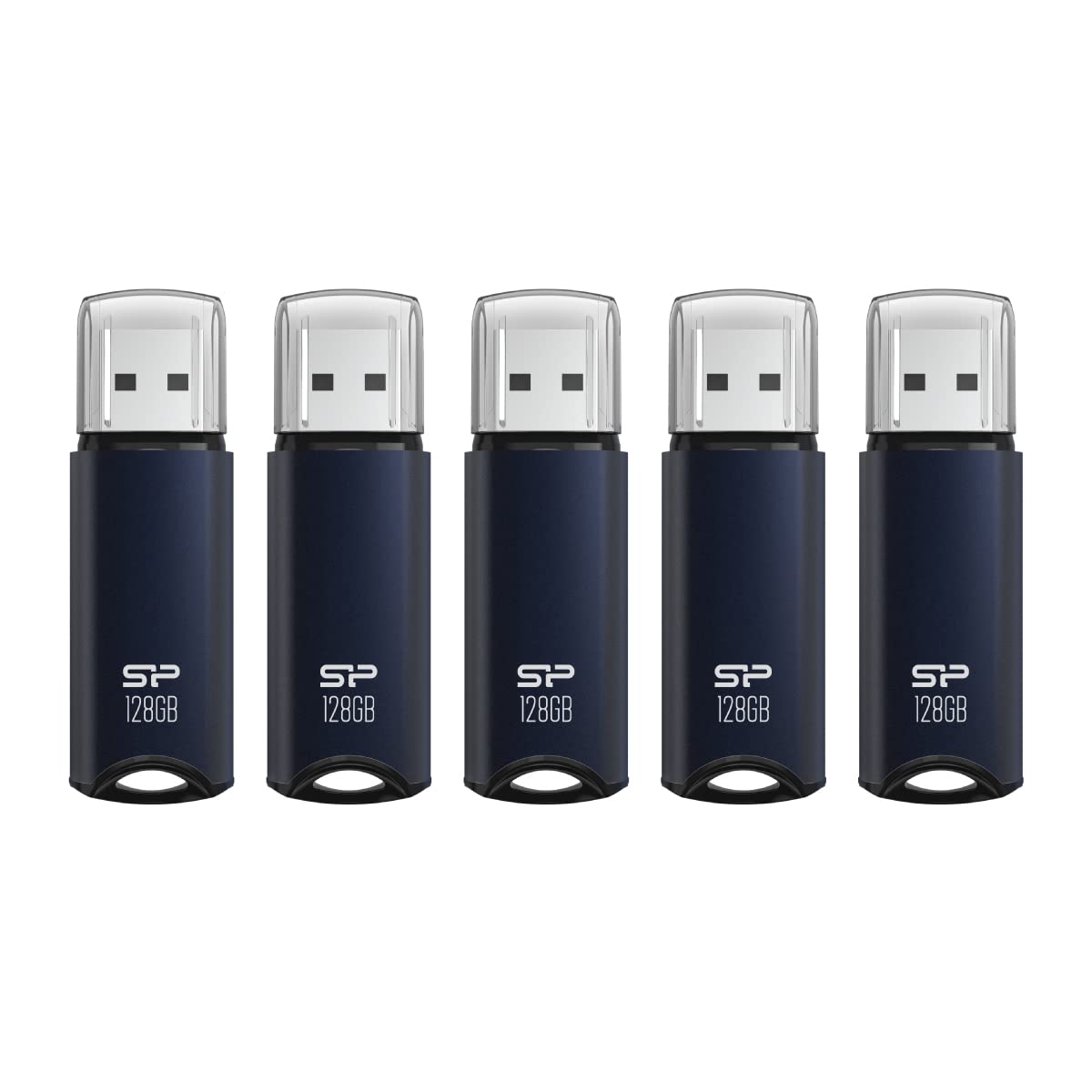 Silicon Power 128GB USB 3.0 Flash Drive, Aluminum Casing Built-in Strap Hole, USB 3.2 Gen 1 Pen Drive Memory Stick, Navy Blue, Marvel M02 Series (5-Pack) (B0C5M7K9GQ) Amazon Price History, Amazon Price Tracker