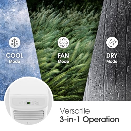 Image of LG LP0624WFR Portable Air Conditioner w /Remote, Cools 250 Sq.Ft, Quiet Operation, 115V, 6,000 BTU (9700 ASHRAE), White