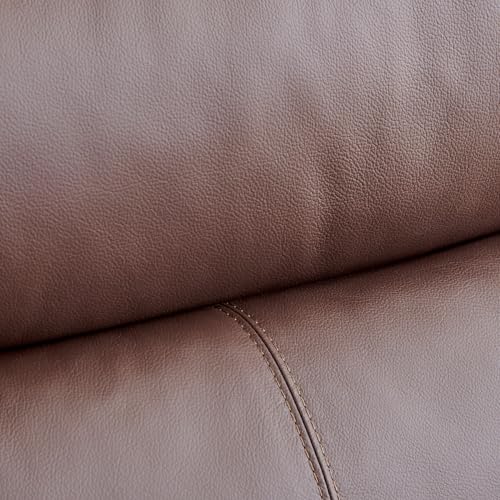 Image of Home Centre | Winchester | Half Leather|Solid Wood | 1 Seater Sofas | Brown | 1 Year Warranty