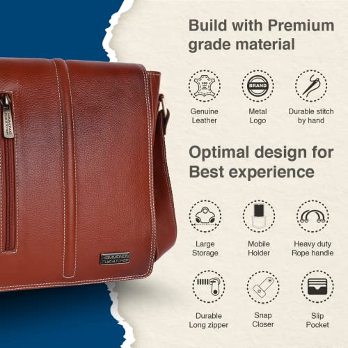 Image of HAMMONDS FLYCATCHER Unisex Genuine Leather Tan Sling Messenger Bag(SB1161TN)